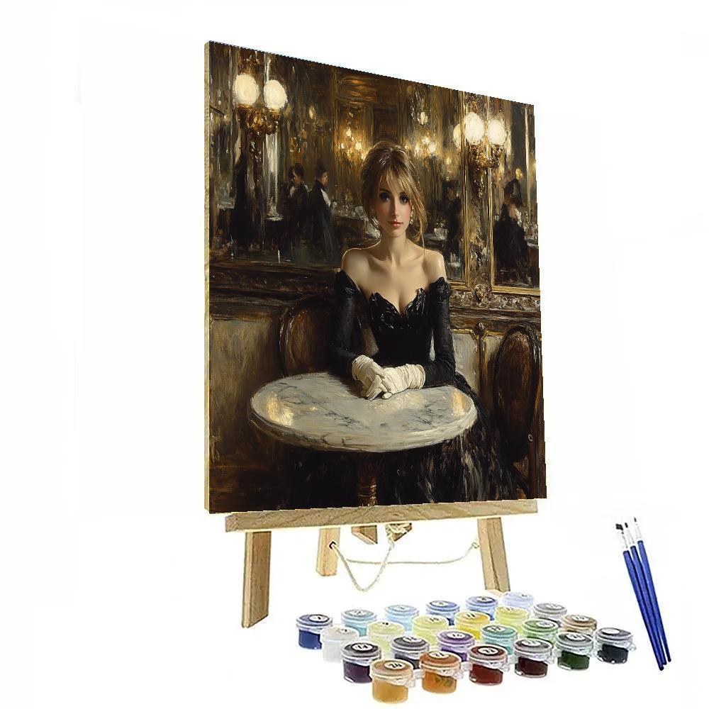 John Singer Sargent Inspired Elegant Cafe Portrait painting number kit