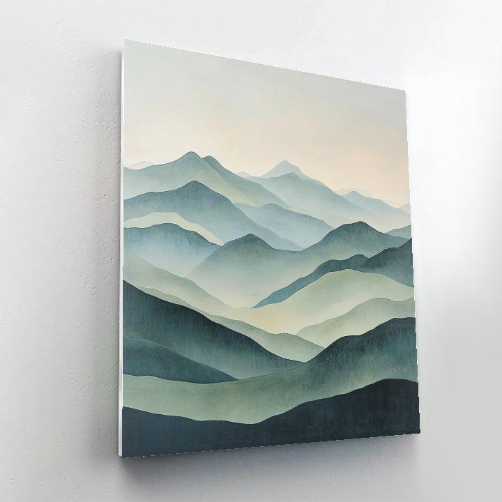 Zhao Mengfu Inspired Whispering Mist Valleys paint by number