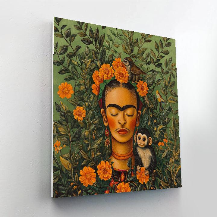 Frida Kahlo Inspired Symbolic Garden Self paint by color