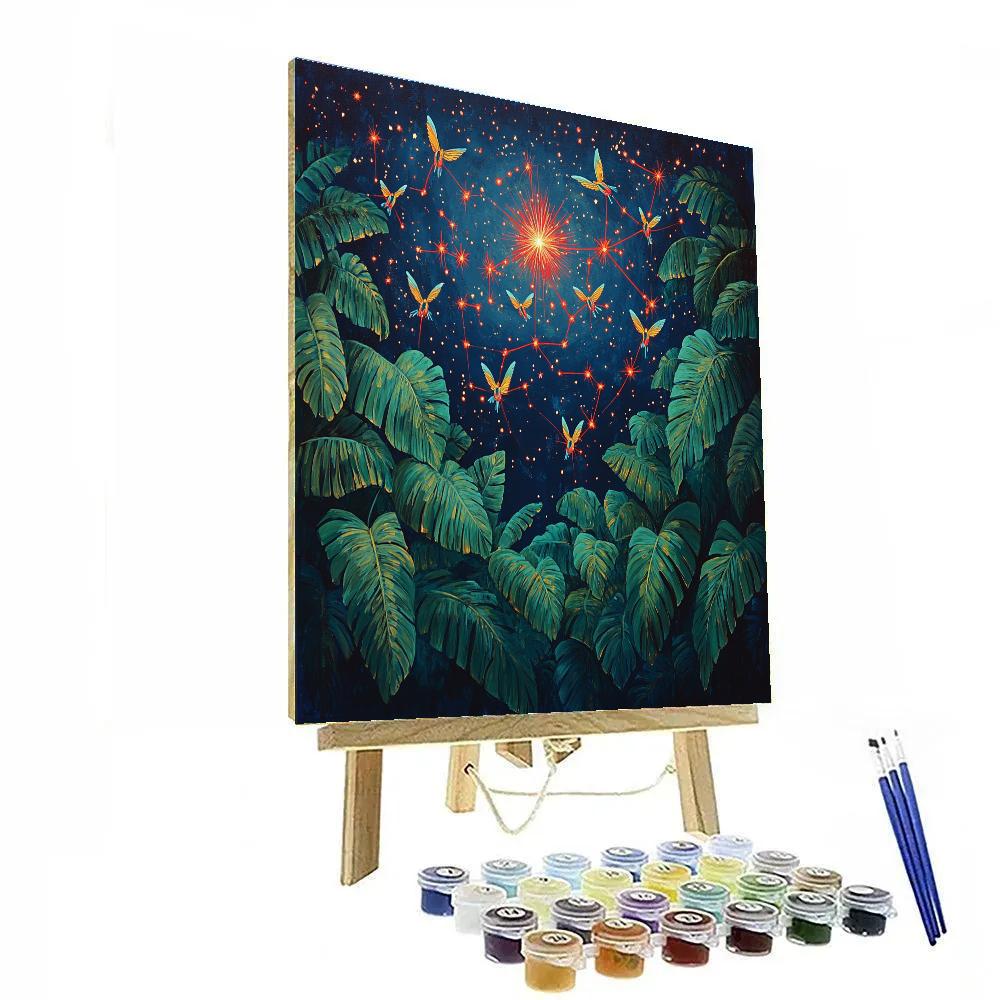 Frida Kahlo Inspired Hummingbird Constellation Sanctuary painting number kit
