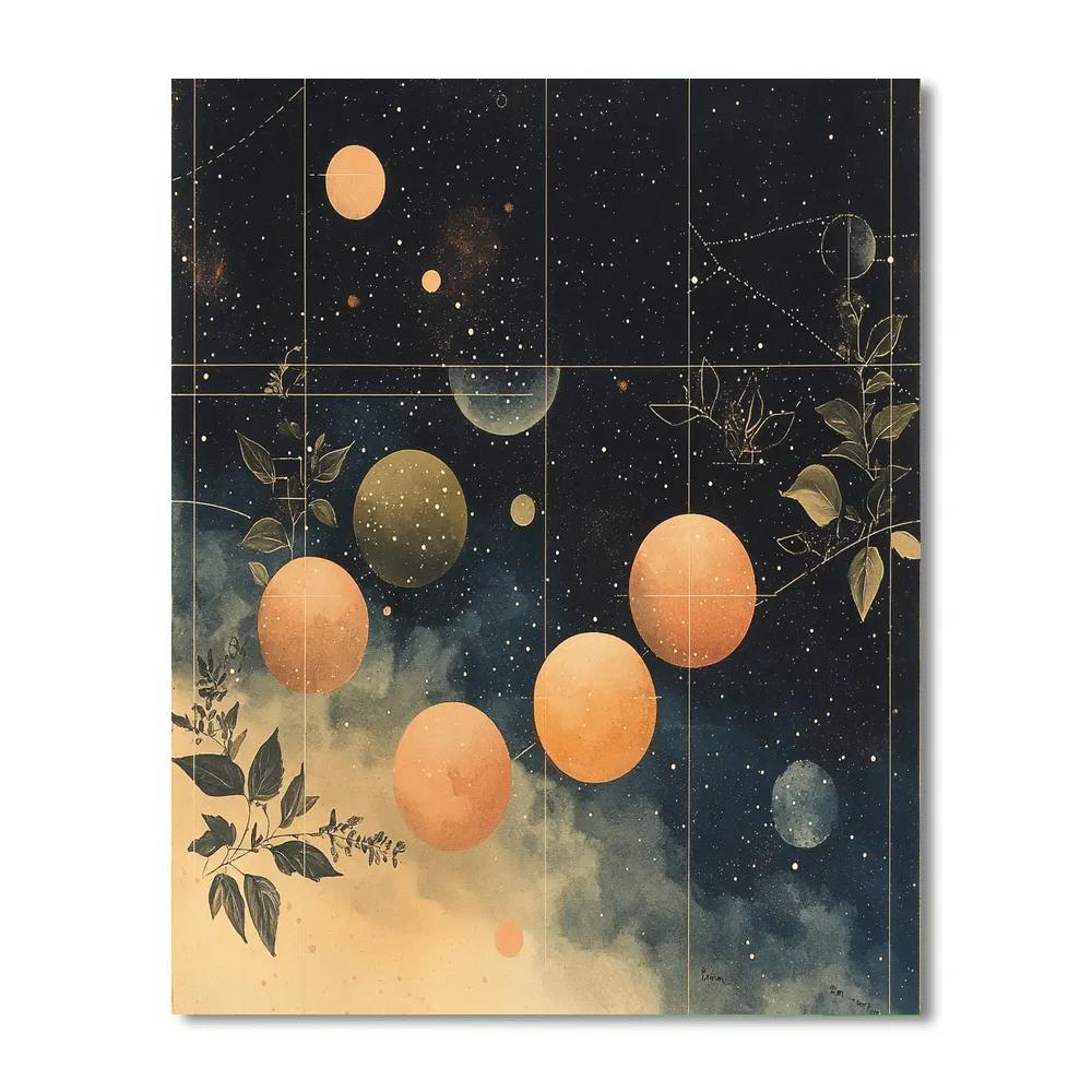 Leonardo Da Vinci Inspired Orchard Nebulae paint by numbers