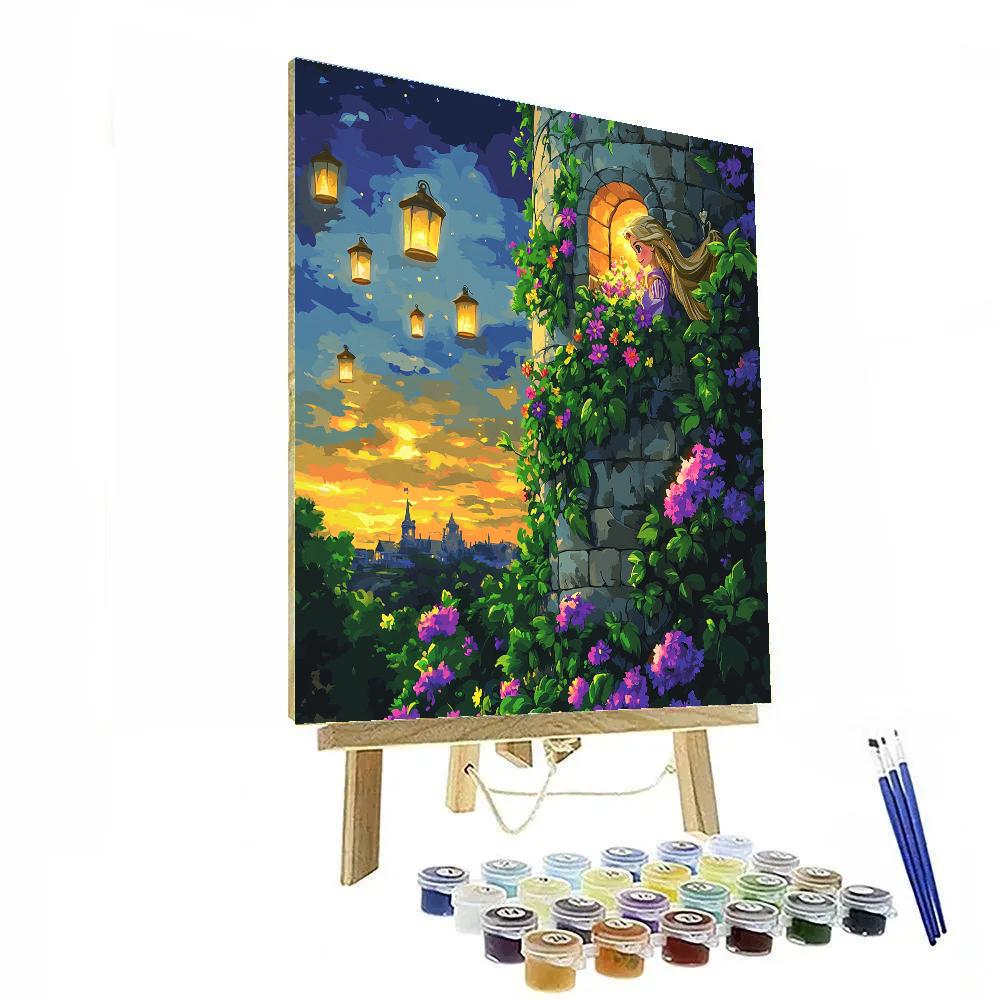 Rapunzel’s Tower Garden Festival Disney Inspired paint by color