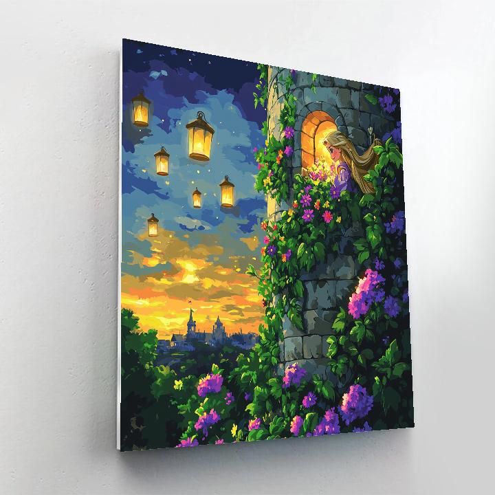 Rapunzel’s Tower Garden Festival Disney Inspired paint by color