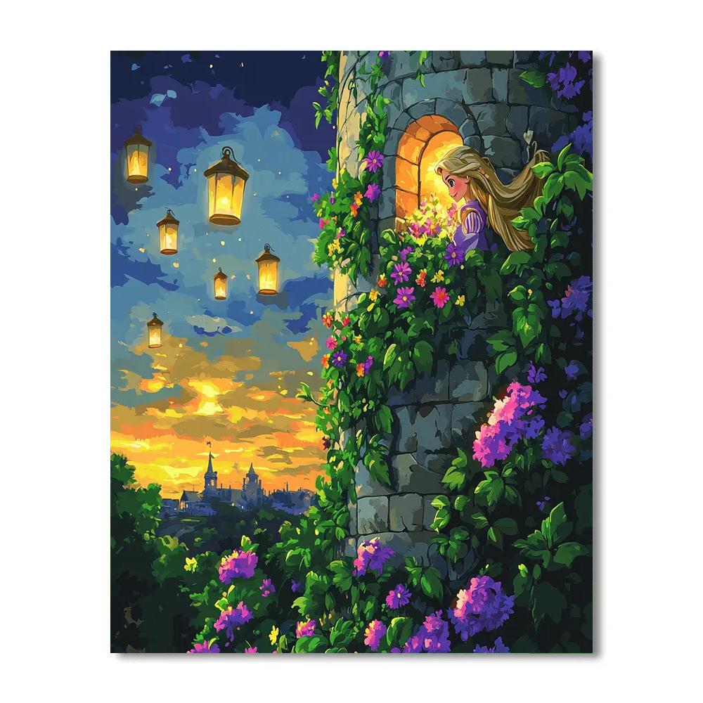 Rapunzel’s Tower Garden Festival Disney Inspired paint by color