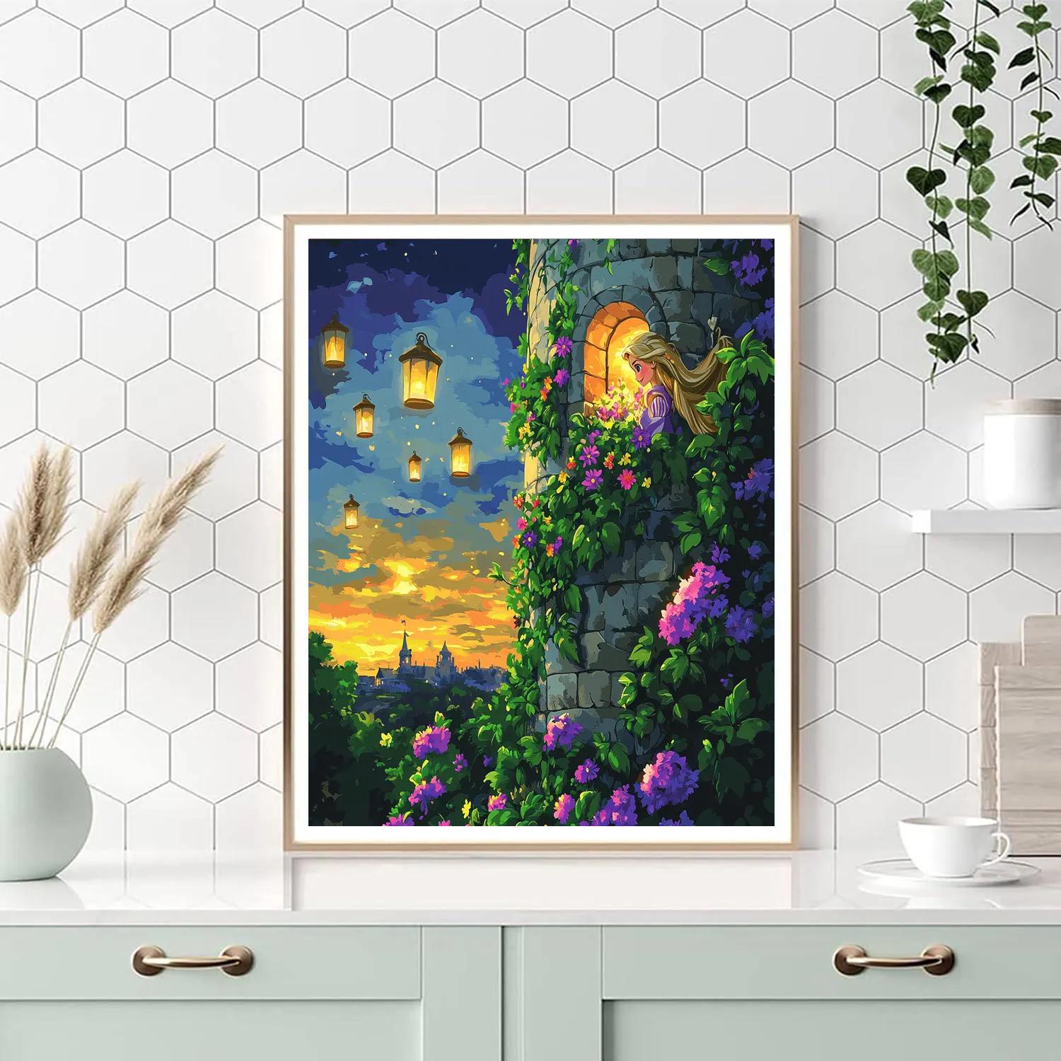 Rapunzel’s Tower Garden Festival Disney Inspired paint by color