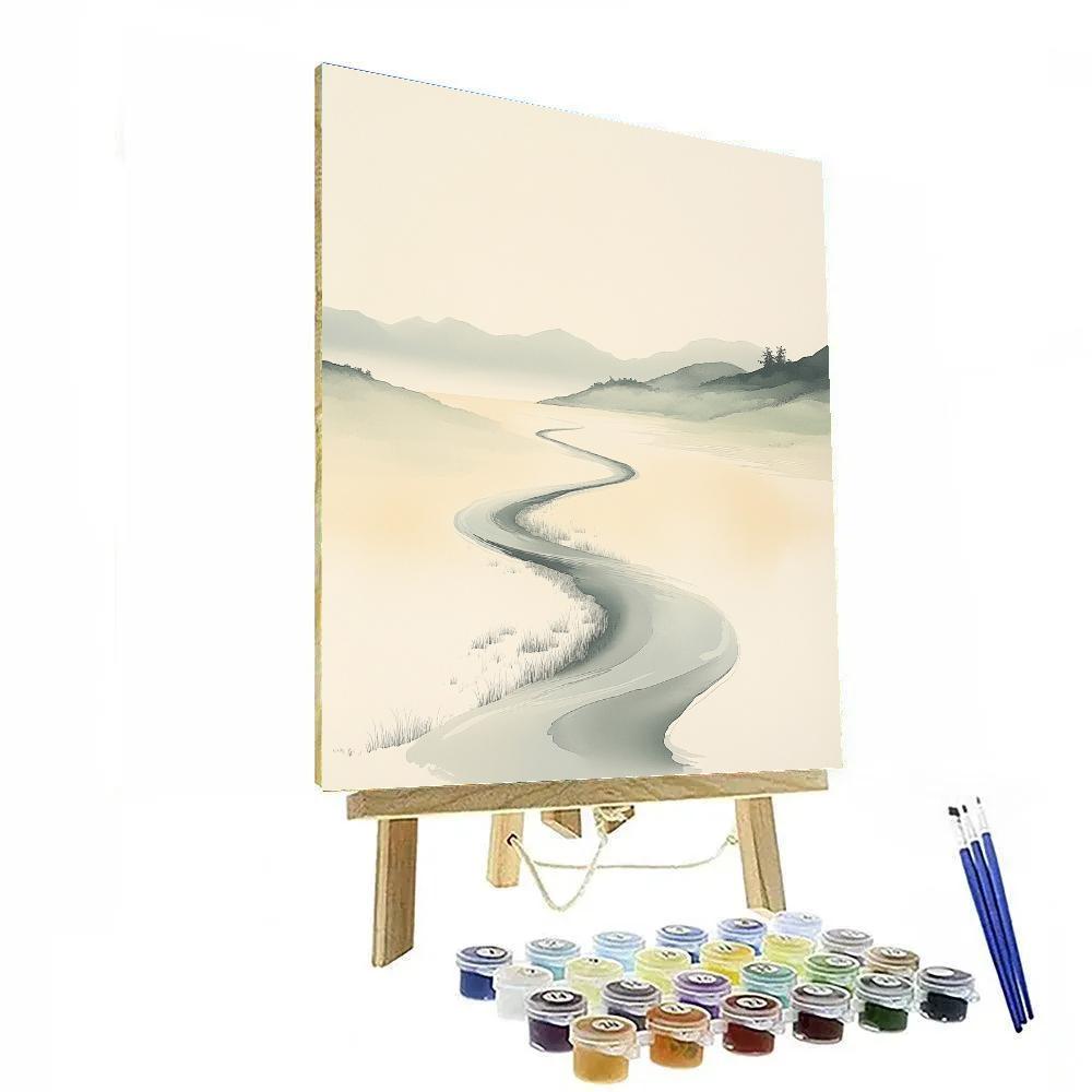 Zhao Mengfu Inspired River Of Flowing Time paint by numbers