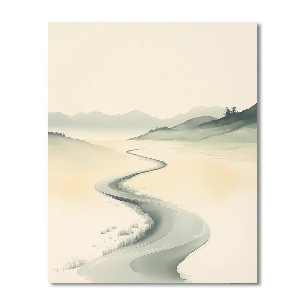 Zhao Mengfu Inspired River Of Flowing Time paint by numbers