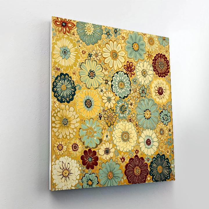 Gustav Klimt Inspired Abstract Meadow Of Golden Flowers DIY paint by numbers