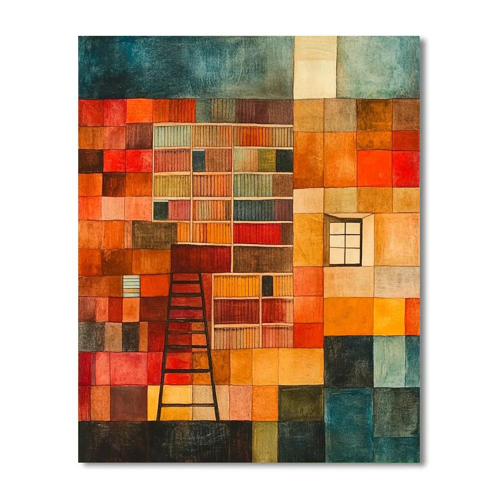 Paul Klee Inspired Dream Library Number painting