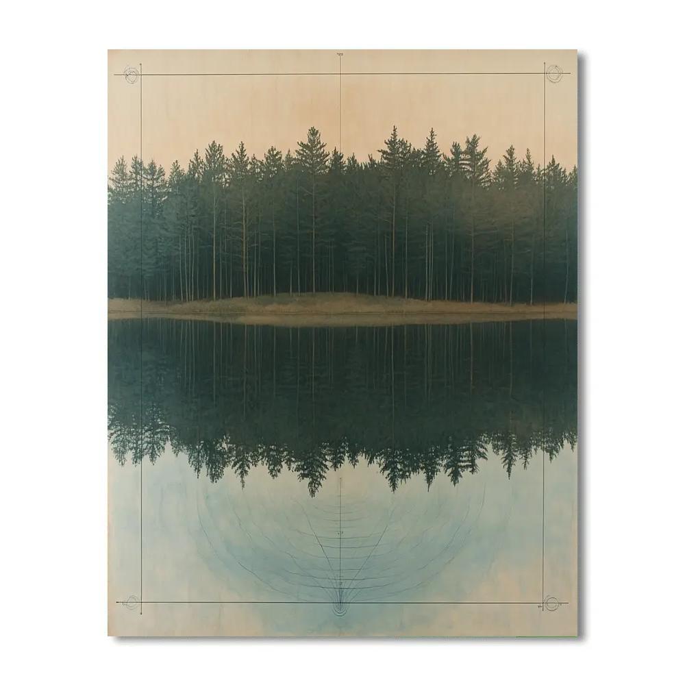 Leonardo Da Vinci Inspired Reflected Forest Patterns Numbered painting kits