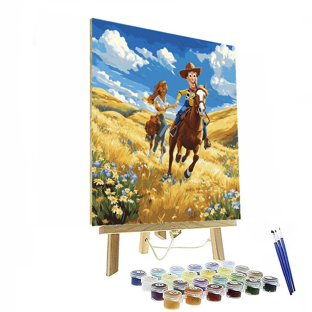 Woody And Bullseye’s Prairie Ride Disney Inspired paint by color
