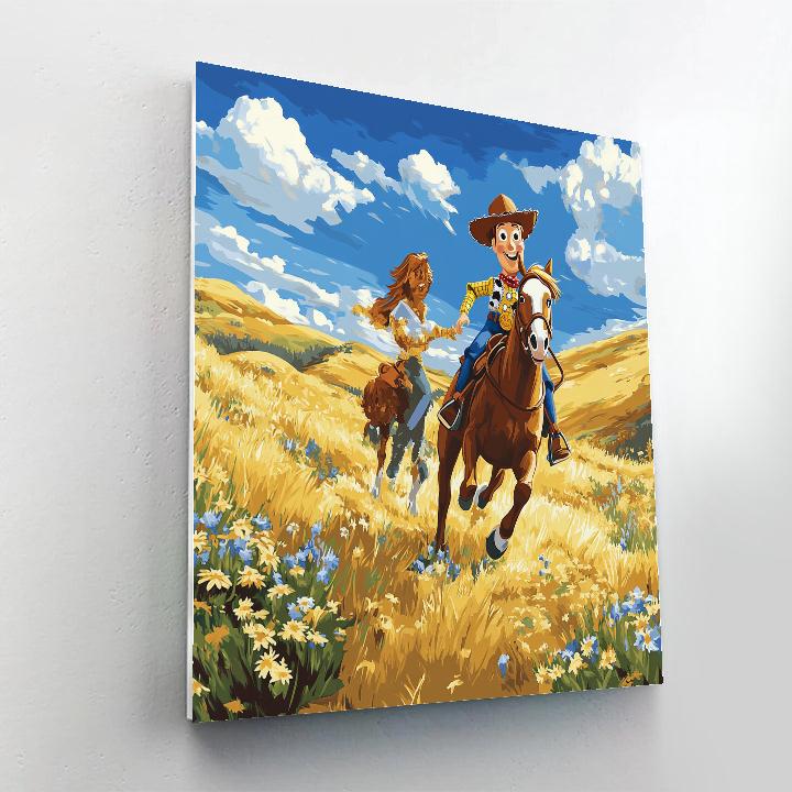 Woody And Bullseye’s Prairie Ride Disney Inspired paint by color