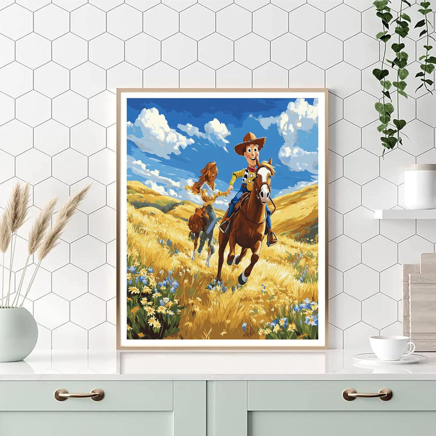 Woody And Bullseye’s Prairie Ride Disney Inspired paint by color