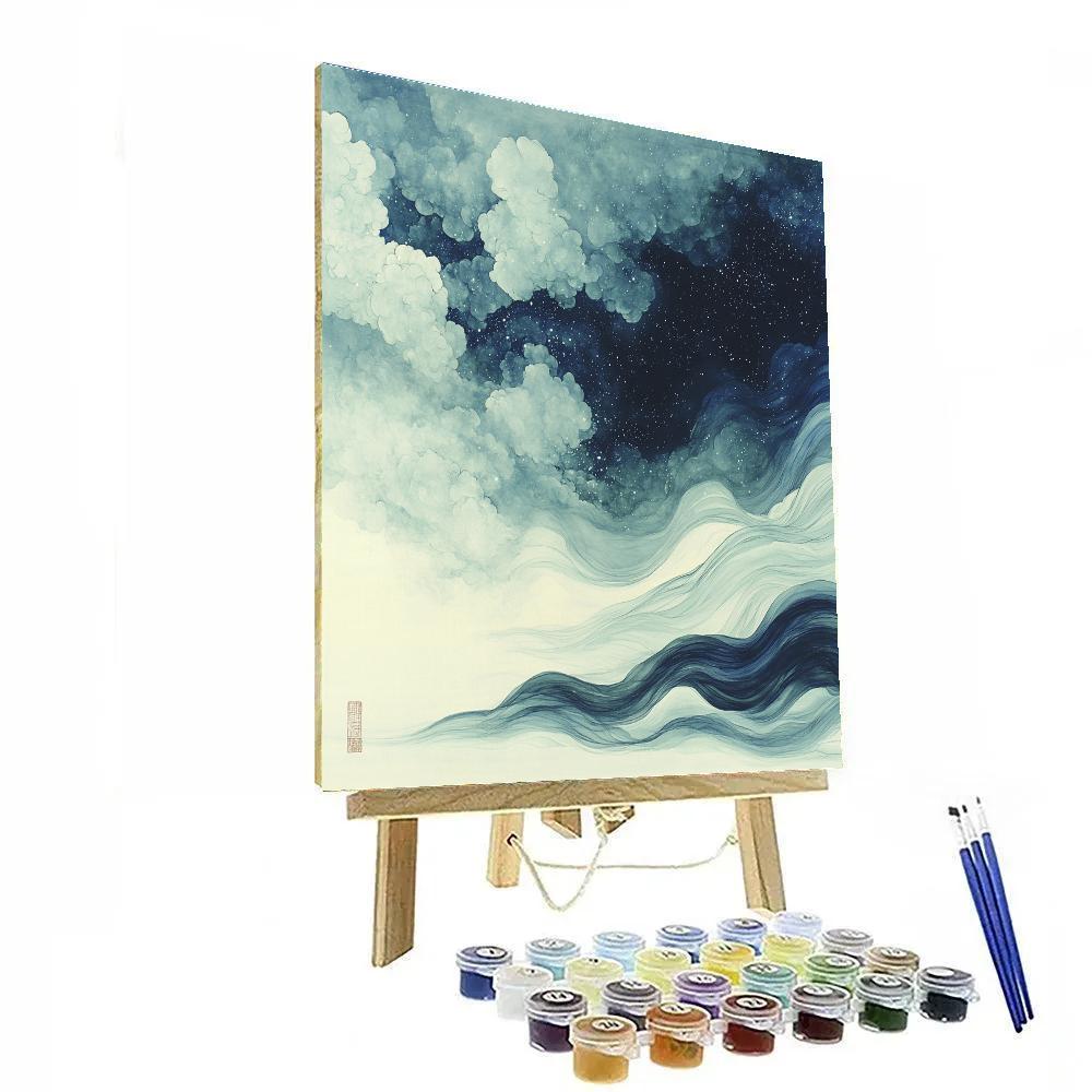 Zhao Mengfu Inspired Celestial Ink Currents painting number kit