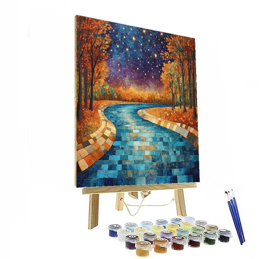 Hiroshige Inspired Autumn River Of Falling Stars painting number kit