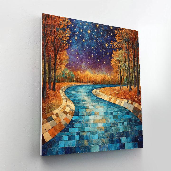 Hiroshige Inspired Autumn River Of Falling Stars painting number kit