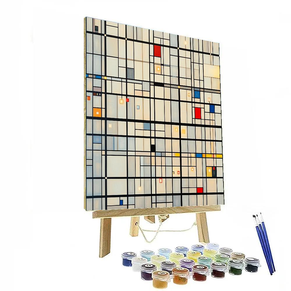 Mondrian Inspired Futuristic City Grid Paint by numbers kits