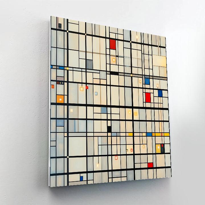 Mondrian Inspired Futuristic City Grid Paint by numbers kits