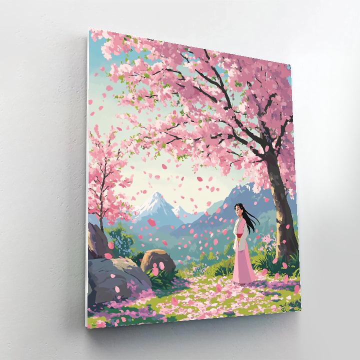 Mulan’s Cherry Blossom Spring Disney Inspired painting number kit
