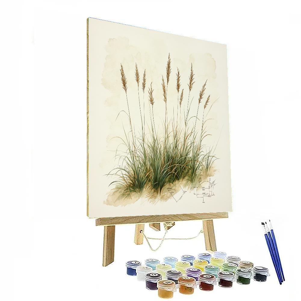 Leonardo Da Vinci Inspired Whispering Grasses paint by numbers