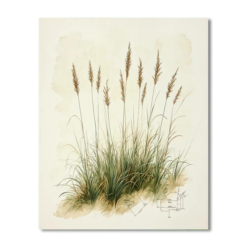 Leonardo Da Vinci Inspired Whispering Grasses paint by numbers