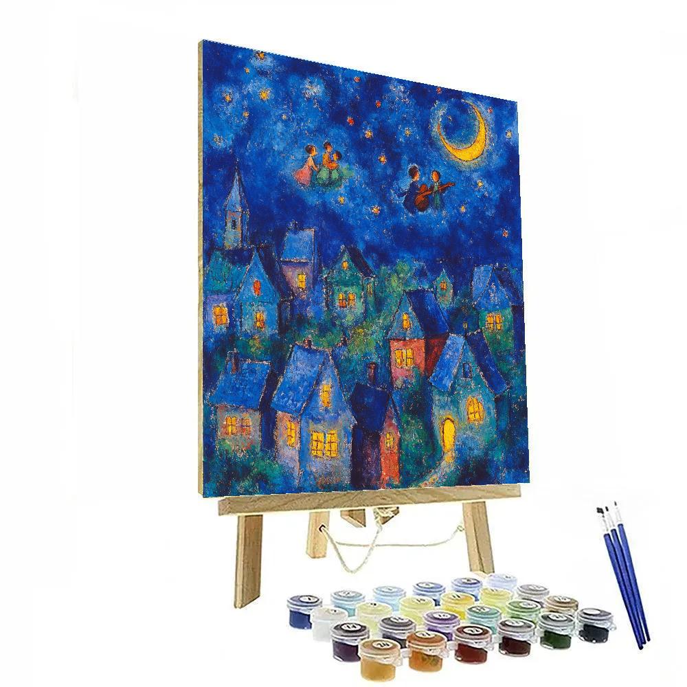 Marc Chagall Inspired Floating Village Festival Paint by numbers art