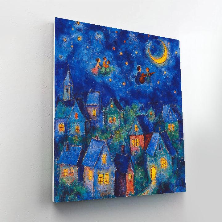 Marc Chagall Inspired Floating Village Festival Paint by numbers art