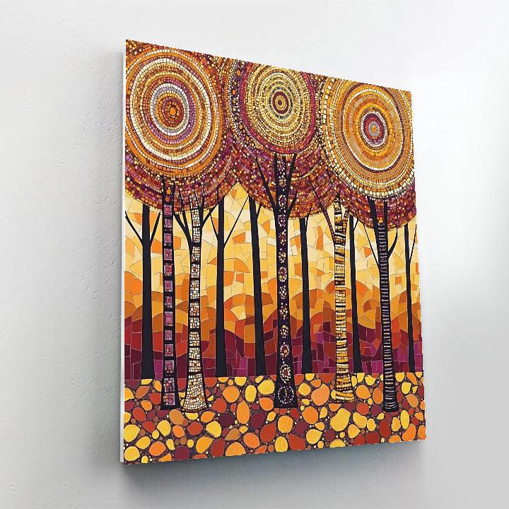 Gustav Klimt Inspired Ornamental Autumn Grove Numbered painting kits
