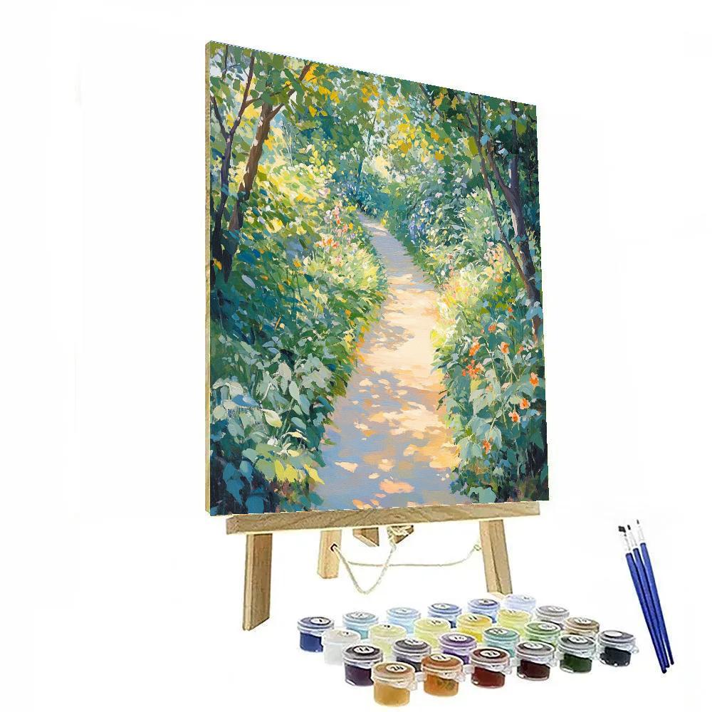 Claude Monet Inspired Sunlit Garden Path paint by numbers