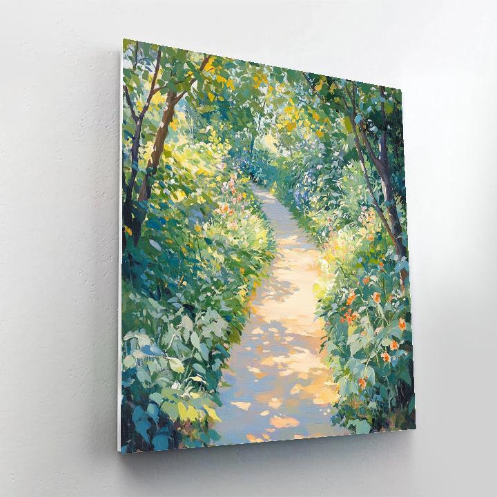 Claude Monet Inspired Sunlit Garden Path paint by numbers