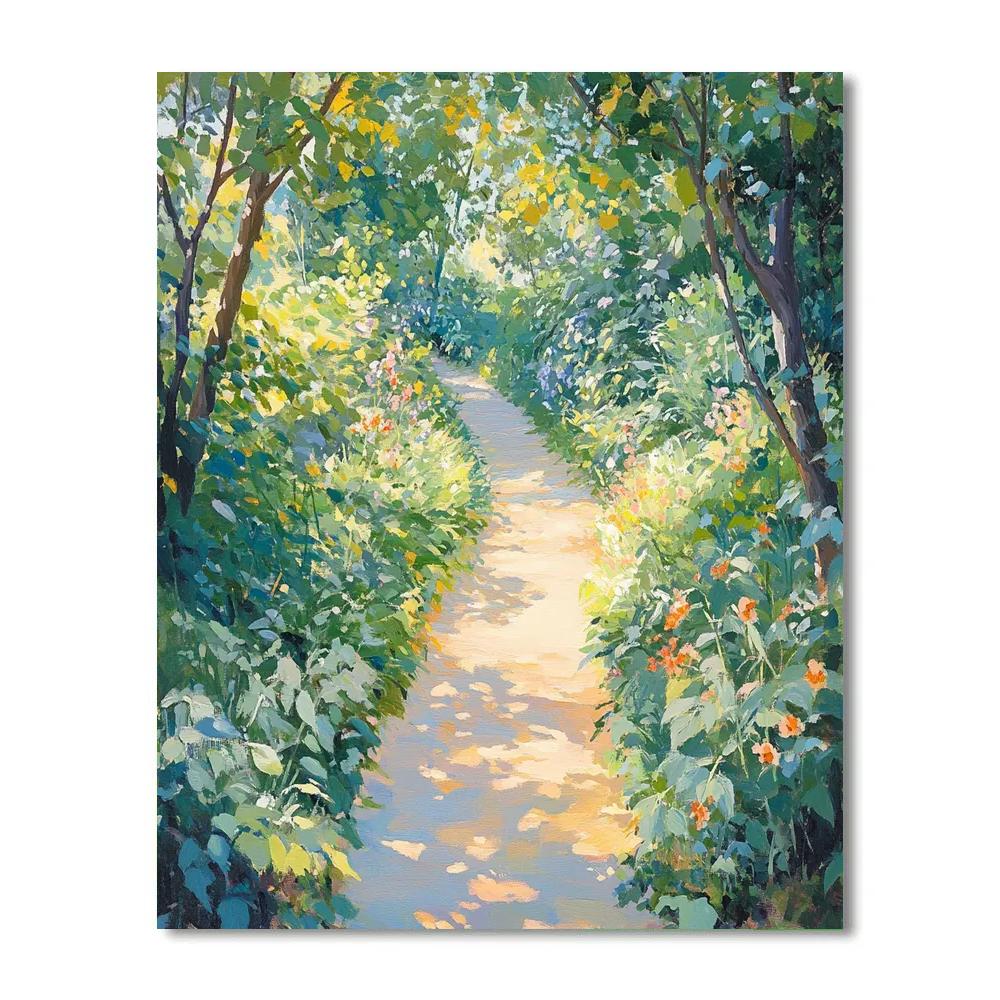 Claude Monet Inspired Sunlit Garden Path paint by numbers