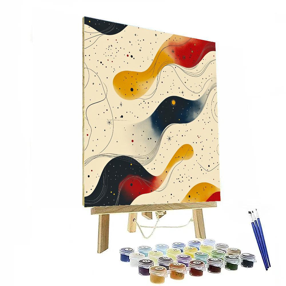 Joan Miró Inspired Dreamscape Of Floating Echoes paint by numbers