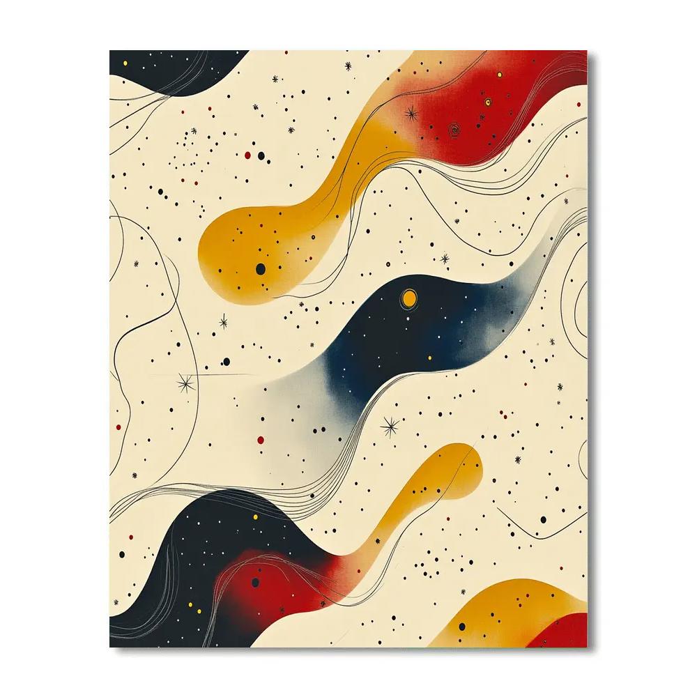 Joan Miró Inspired Dreamscape Of Floating Echoes paint by numbers