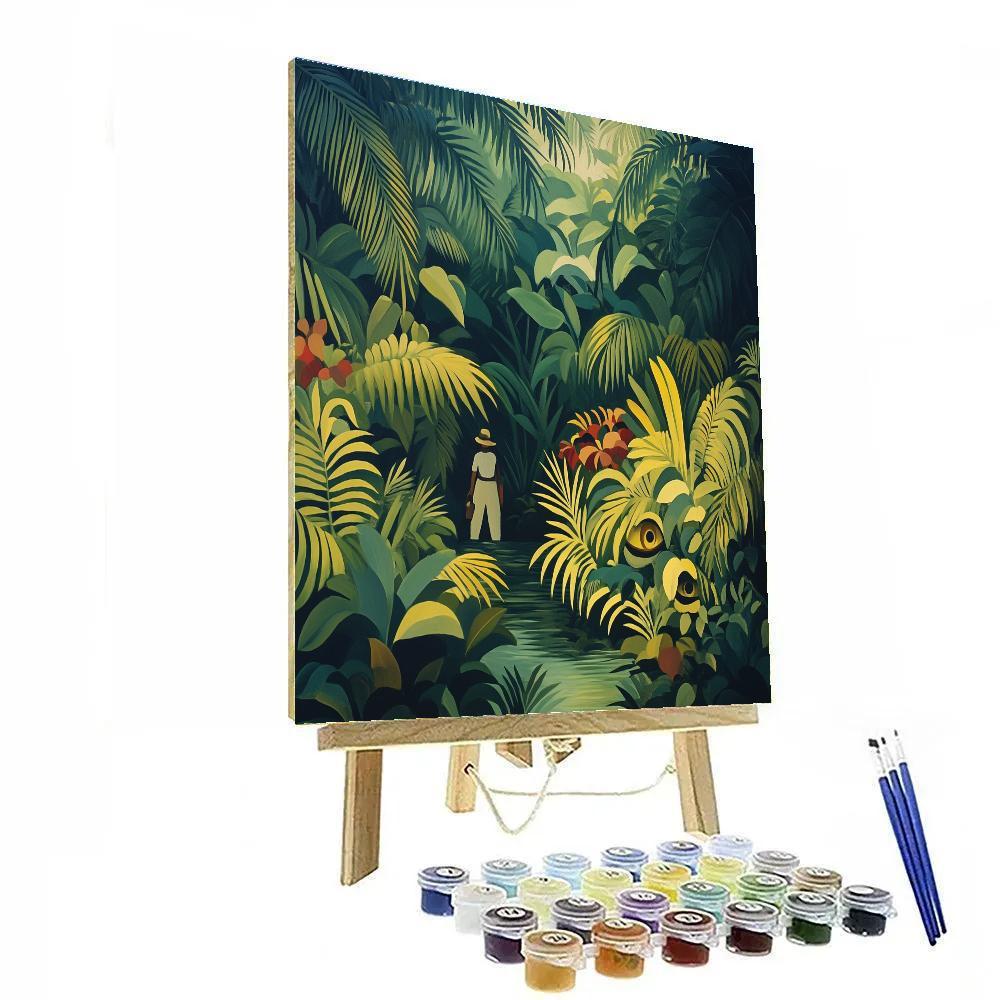 Henri Rousseau Inspired Jungle Expedition paint by color