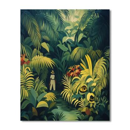 Henri Rousseau Inspired Jungle Expedition paint by color