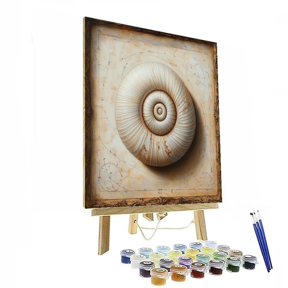 Leonardo Da Vinci Inspired Spiral Shell Cosmos Numbered painting kits