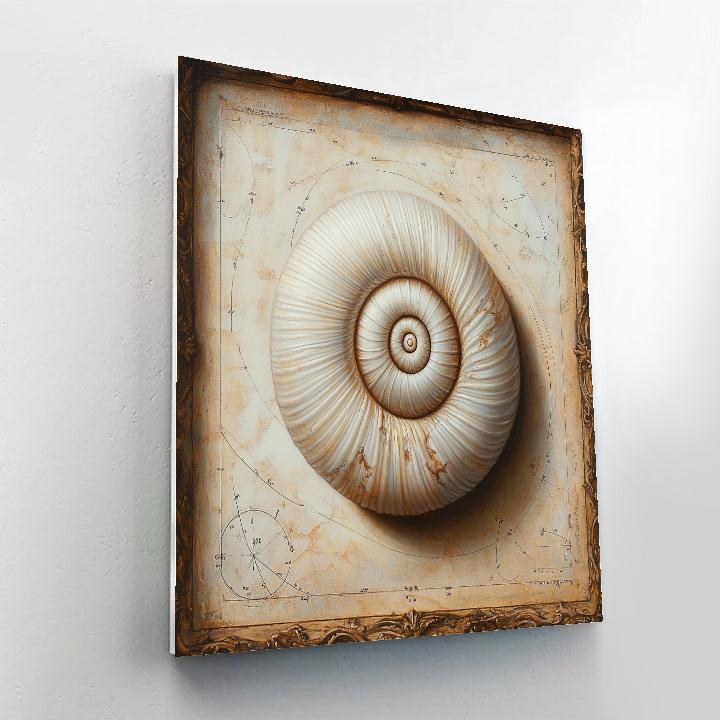 Leonardo Da Vinci Inspired Spiral Shell Cosmos Numbered painting kits