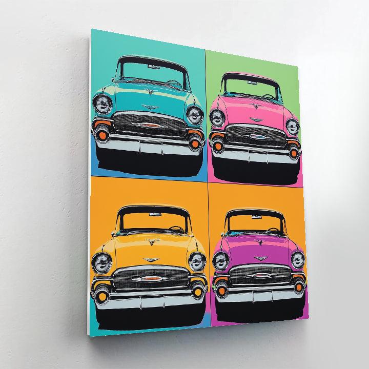 Andy Warhol Inspired Neon Vintage Car DIY paint by numbers