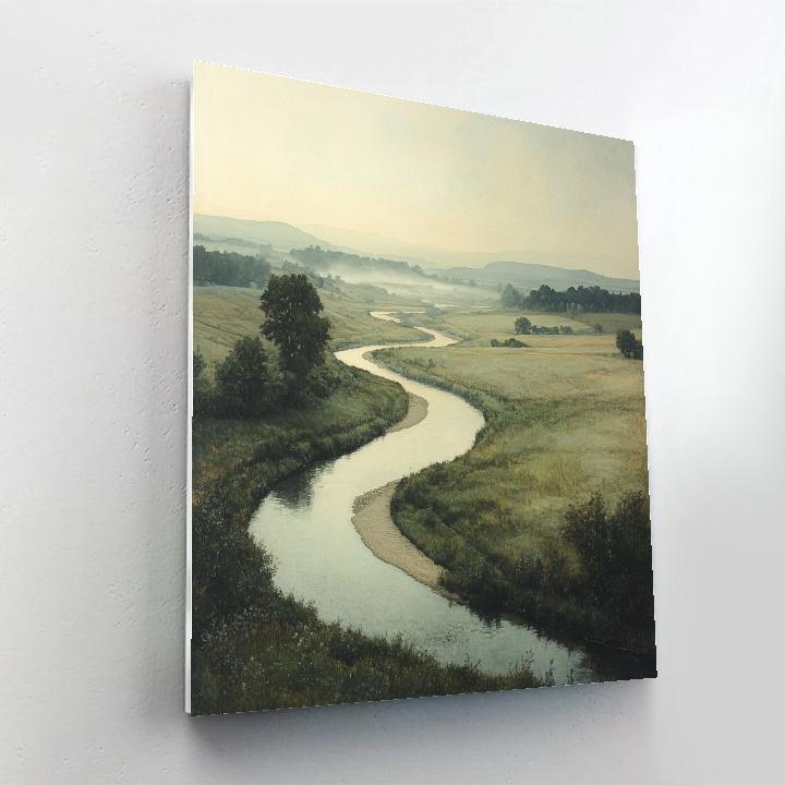 Leonardo Da Vinci Inspired Misty Countryside Rivers Paint by numbers kits