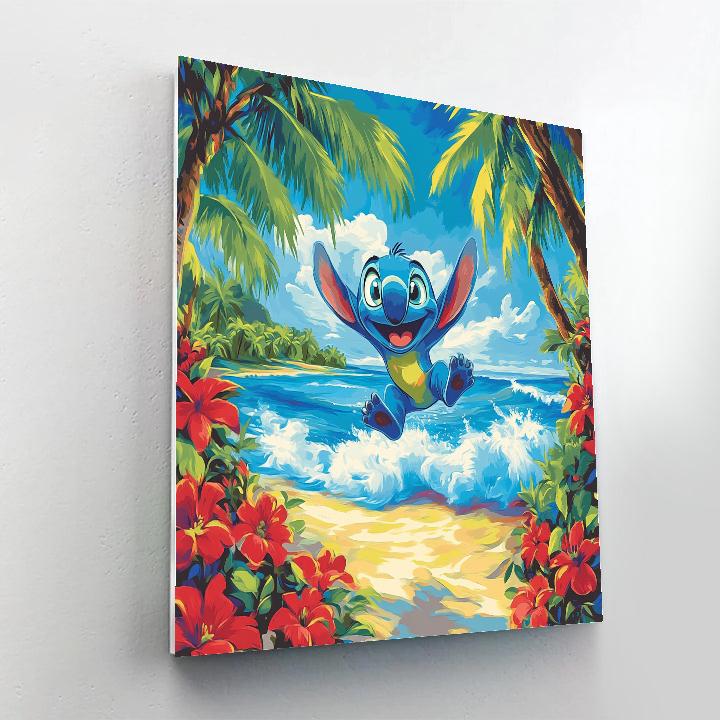 Stitch’s Tropical Island Mischief Disney Inspired DIY paint by numbers