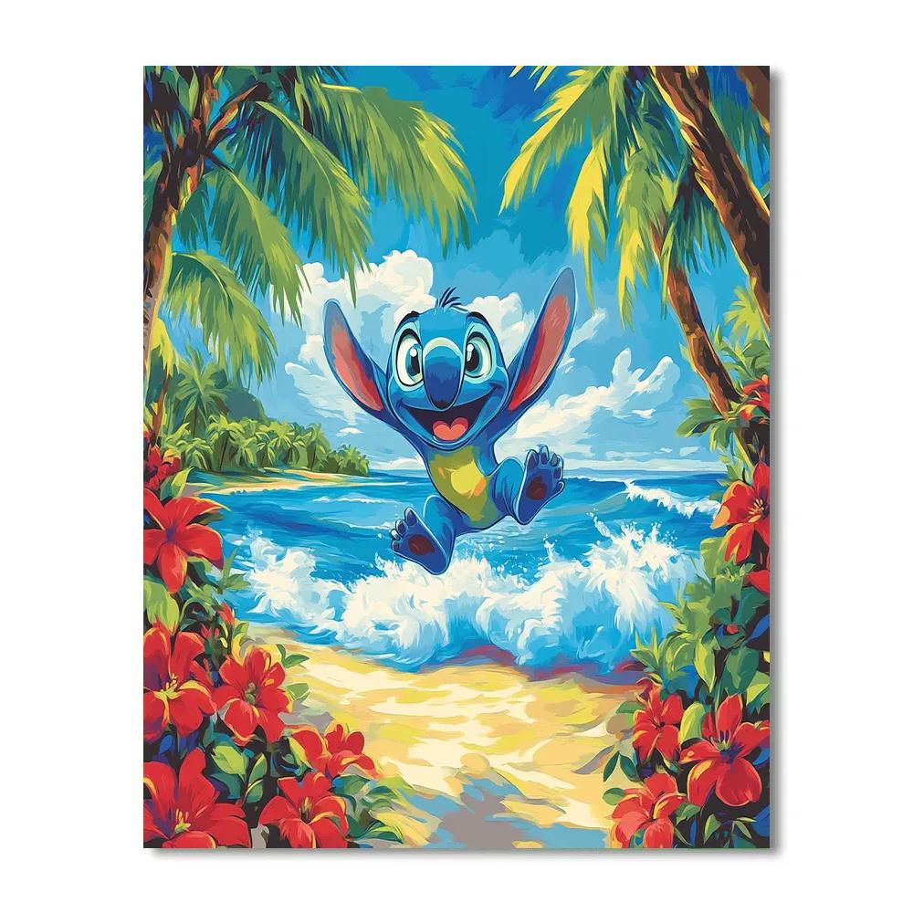 Stitch’s Tropical Island Mischief Disney Inspired DIY paint by numbers