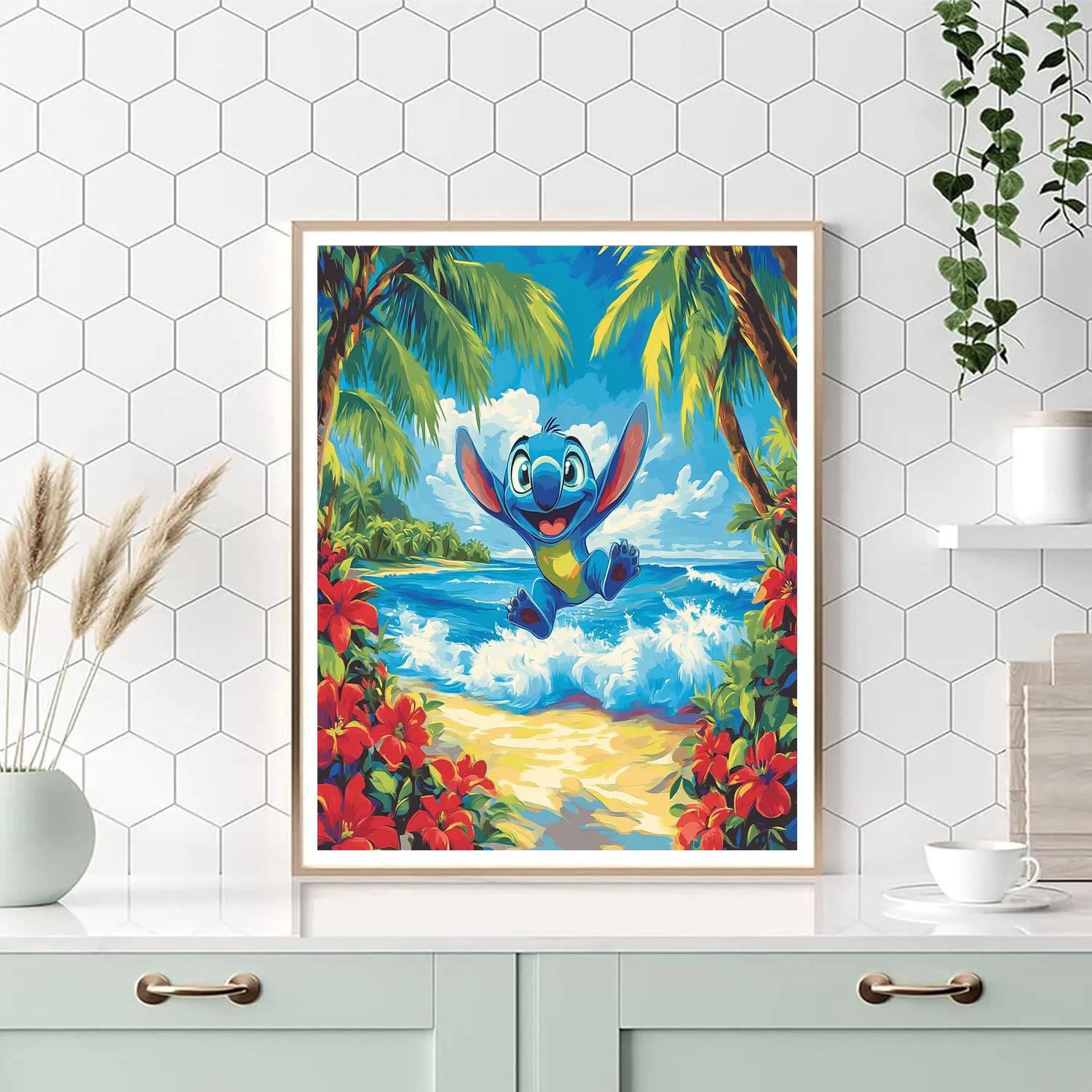 Stitch’s Tropical Island Mischief Disney Inspired DIY paint by numbers