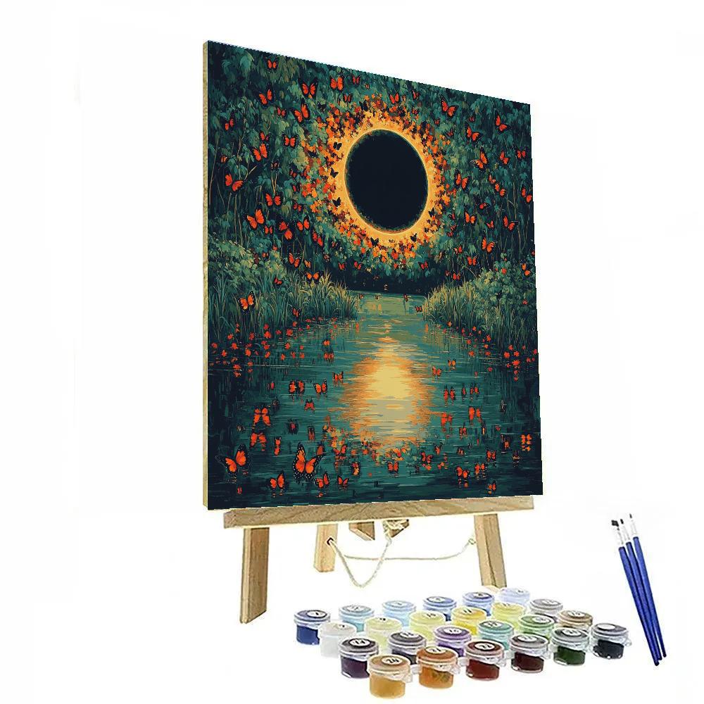 Frida Kahlo Inspired Butterfly Eclipse Oasis paint by color