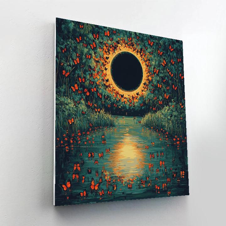 Frida Kahlo Inspired Butterfly Eclipse Oasis paint by color