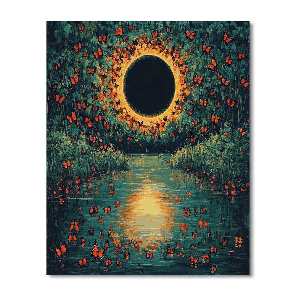 Frida Kahlo Inspired Butterfly Eclipse Oasis paint by color