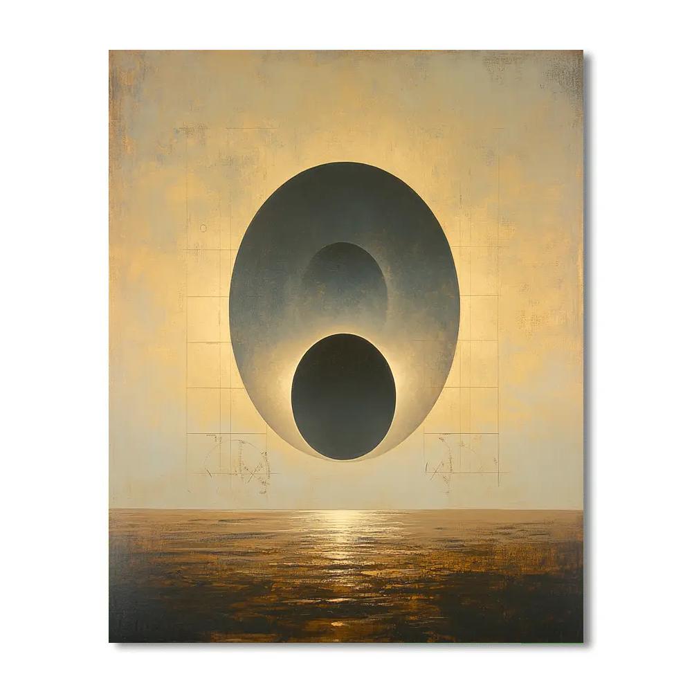 Leonardo Da Vinci Inspired Celestial Eclipse Studies Numbered painting kits