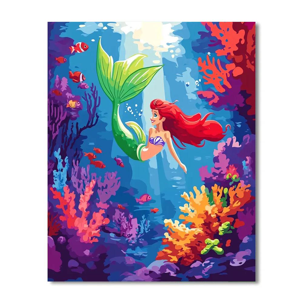 Ariels Coral Reef Exploration Disney Inspired Paint by numbers kits
