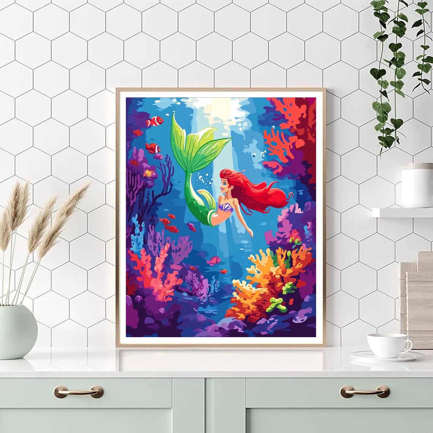 Ariels Coral Reef Exploration Disney Inspired Paint by numbers kits