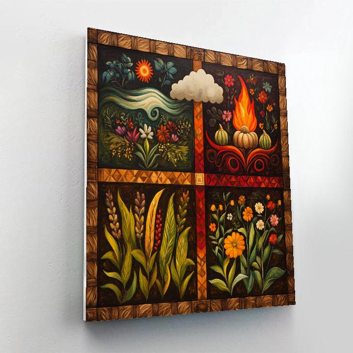 Frida Kahlo Inspired Milpa Of The Four Elements Numbered painting kits