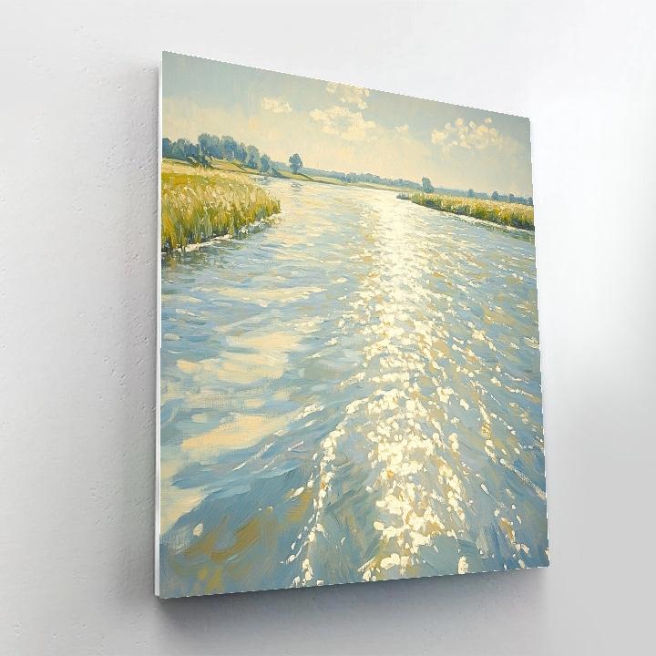 Claude Monet Inspired Summer River Light Speckles Number painting